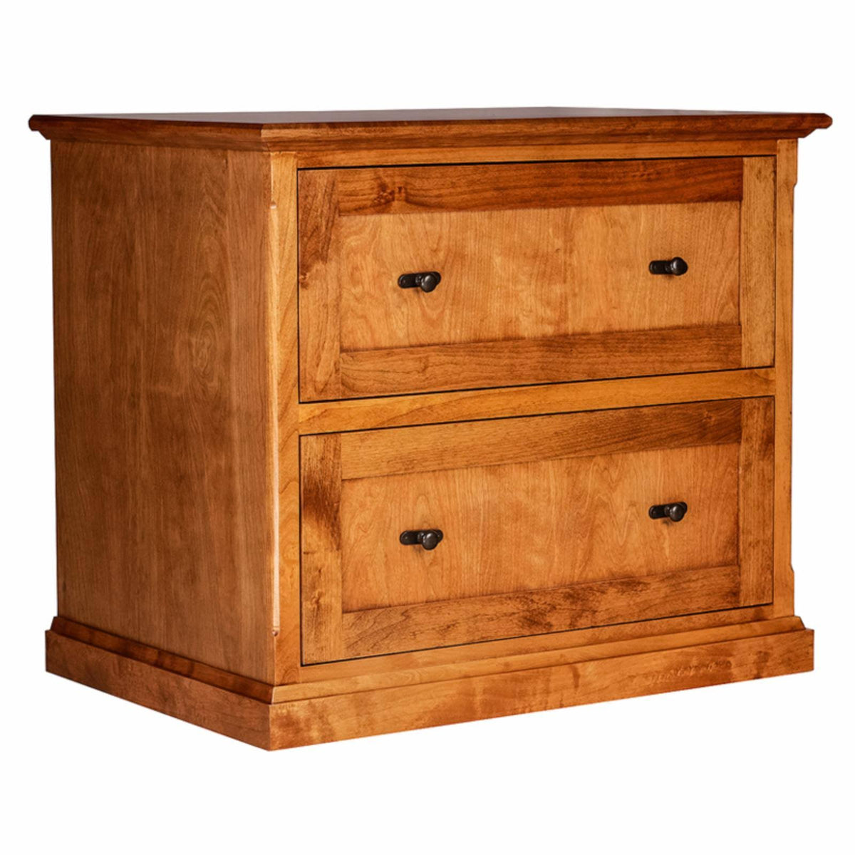 Mission Lateral File Cabinet with Black Knobs Merlot Oak Y88944