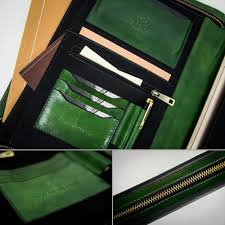 Green Leather Portfolio Document Folder B250