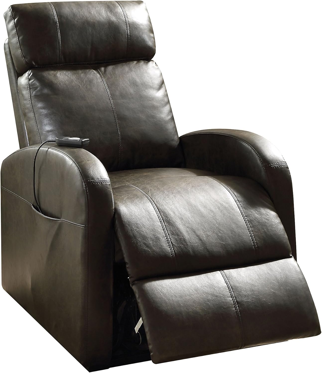 Dark Gray PU Recliner with Power Lift A328
