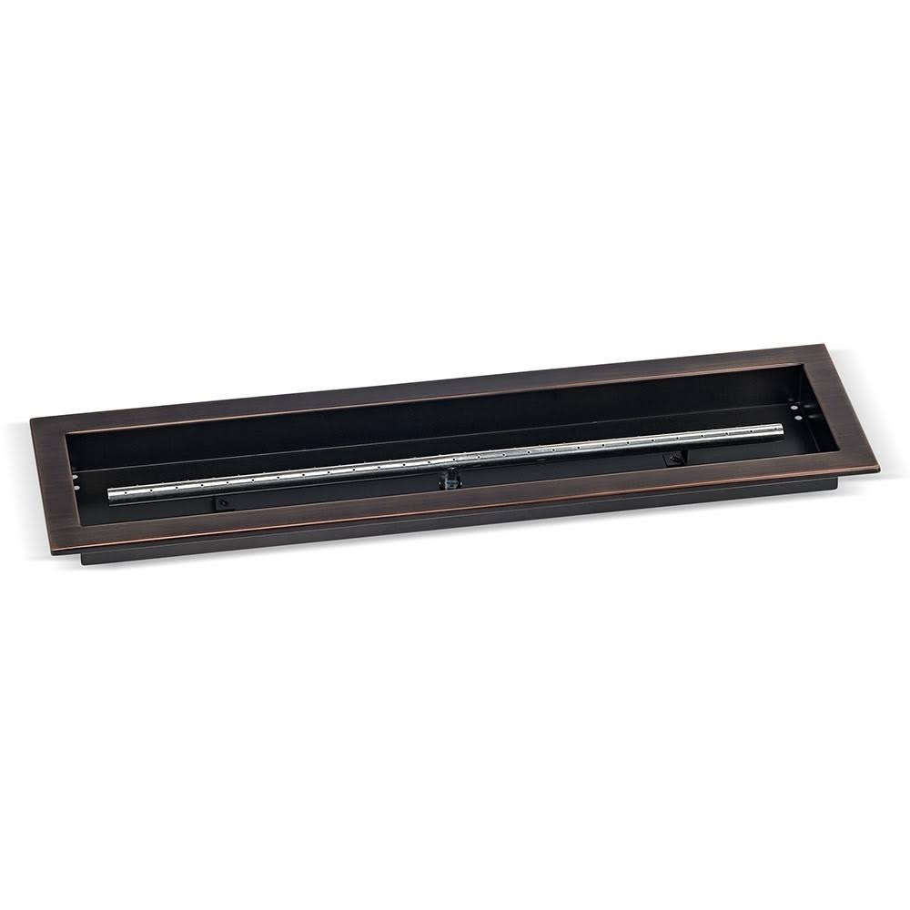 Oil Rubbed Bronze Trough Pan Natural Gas Fire Pit Kit T4185