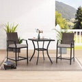 3 Pcs Patio Wicker Bistro Set Bar Table Stool I482