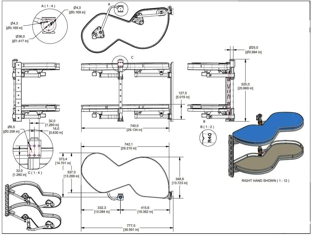 Lazy Susan for Blind Base Corner Cabinets H827