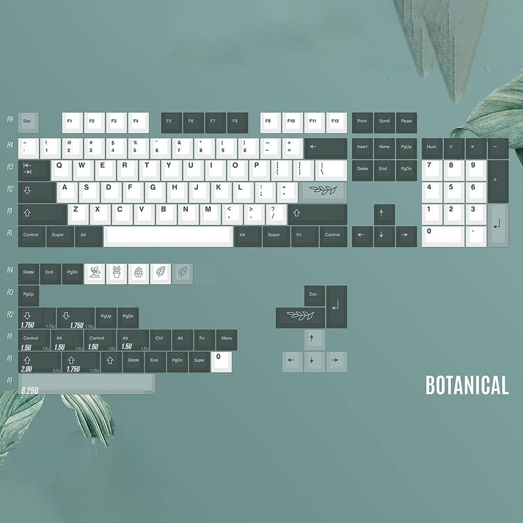 141 Keys PBT Botanical Keycaps Cherry Profile DYE-SUB G26396