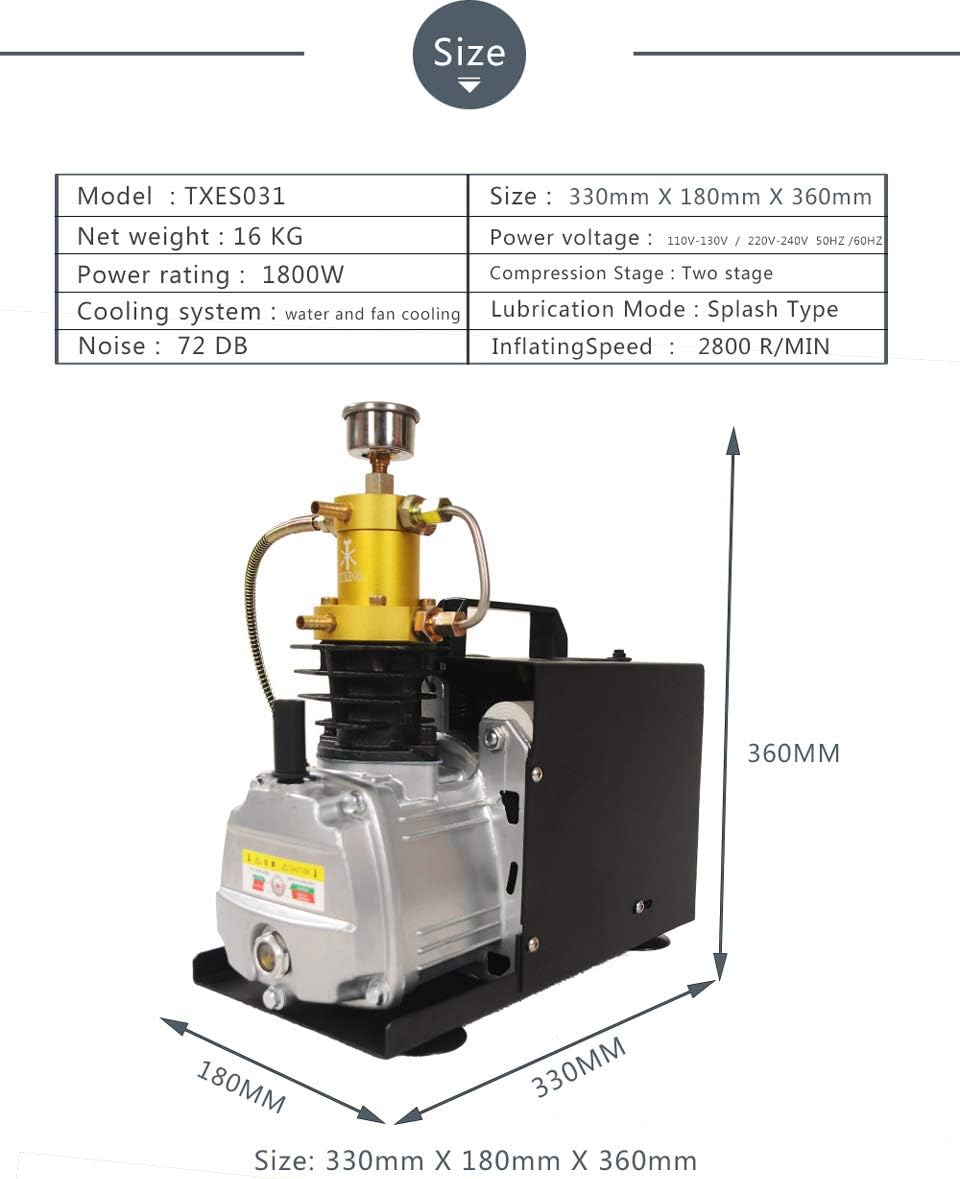 4500Psi High-Pressure Electric Air Compressor PCP Paintball Fill Station (30Mpa) 110V N5621