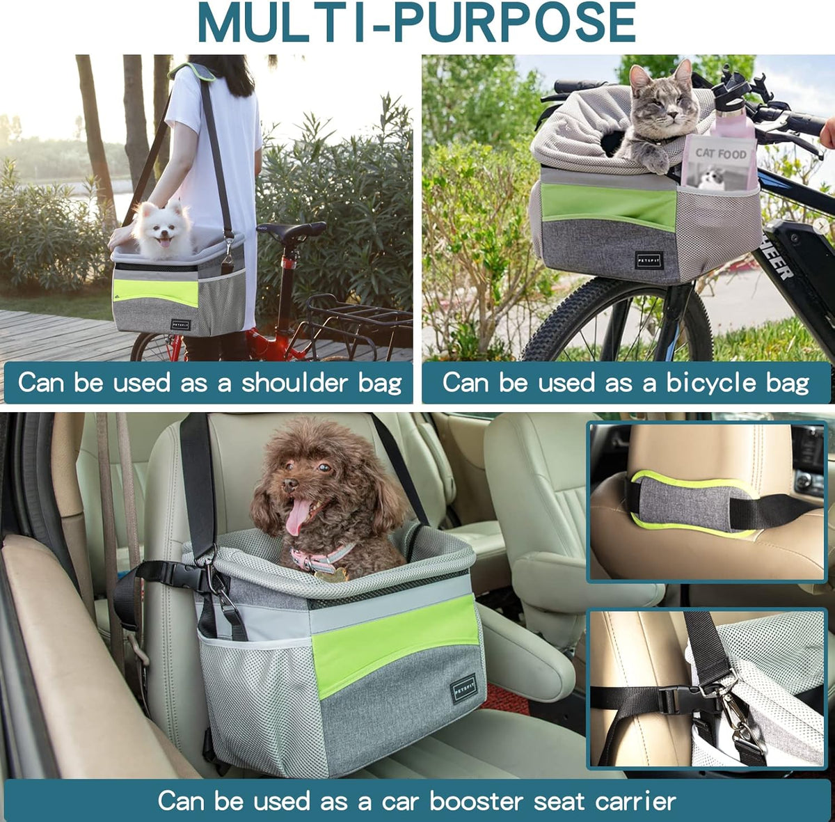 Dog Bike Basket and Dog Car Seat Pack of 2 Y1430