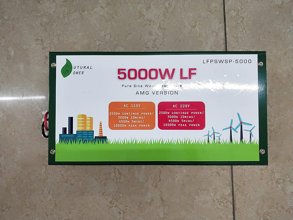5000W Pure Sine Wave Power Inverter DC 12V to AC 110V and 220V 60Hz D50564