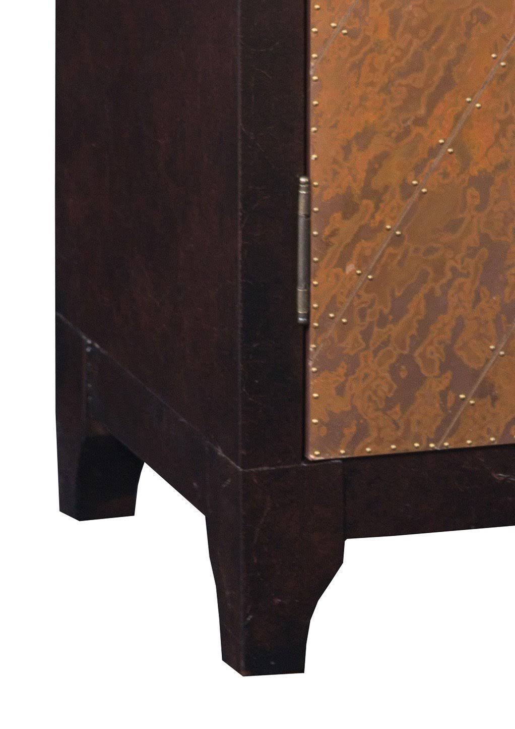 Copper Chevron Door Bar Cabinet D744