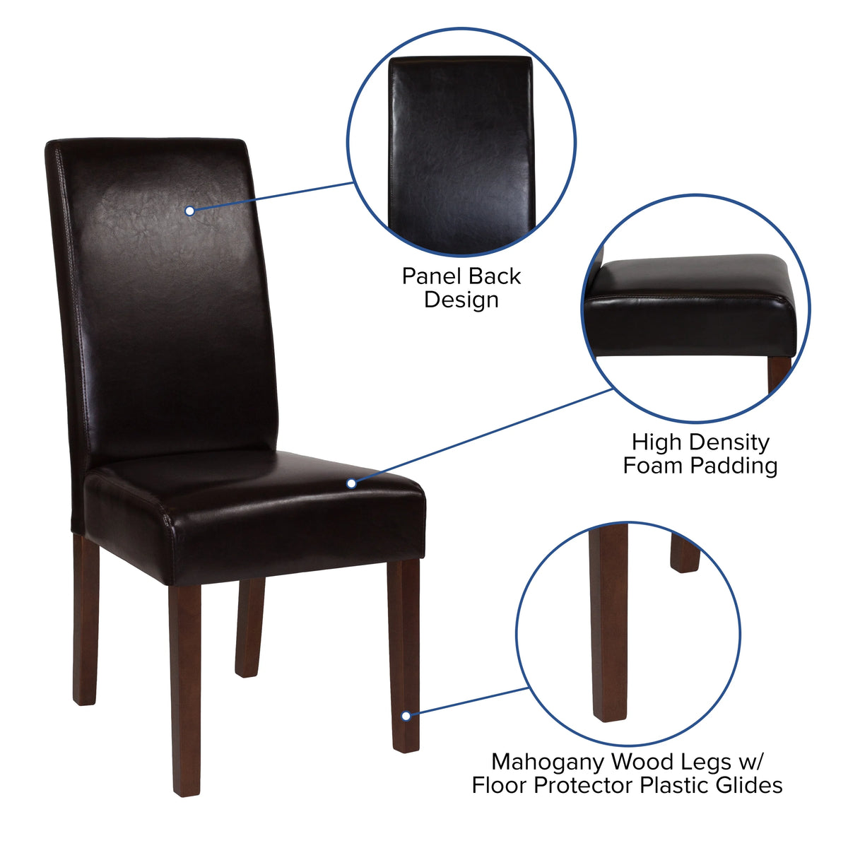 Brown Faux Leather Dining Chair W735115
