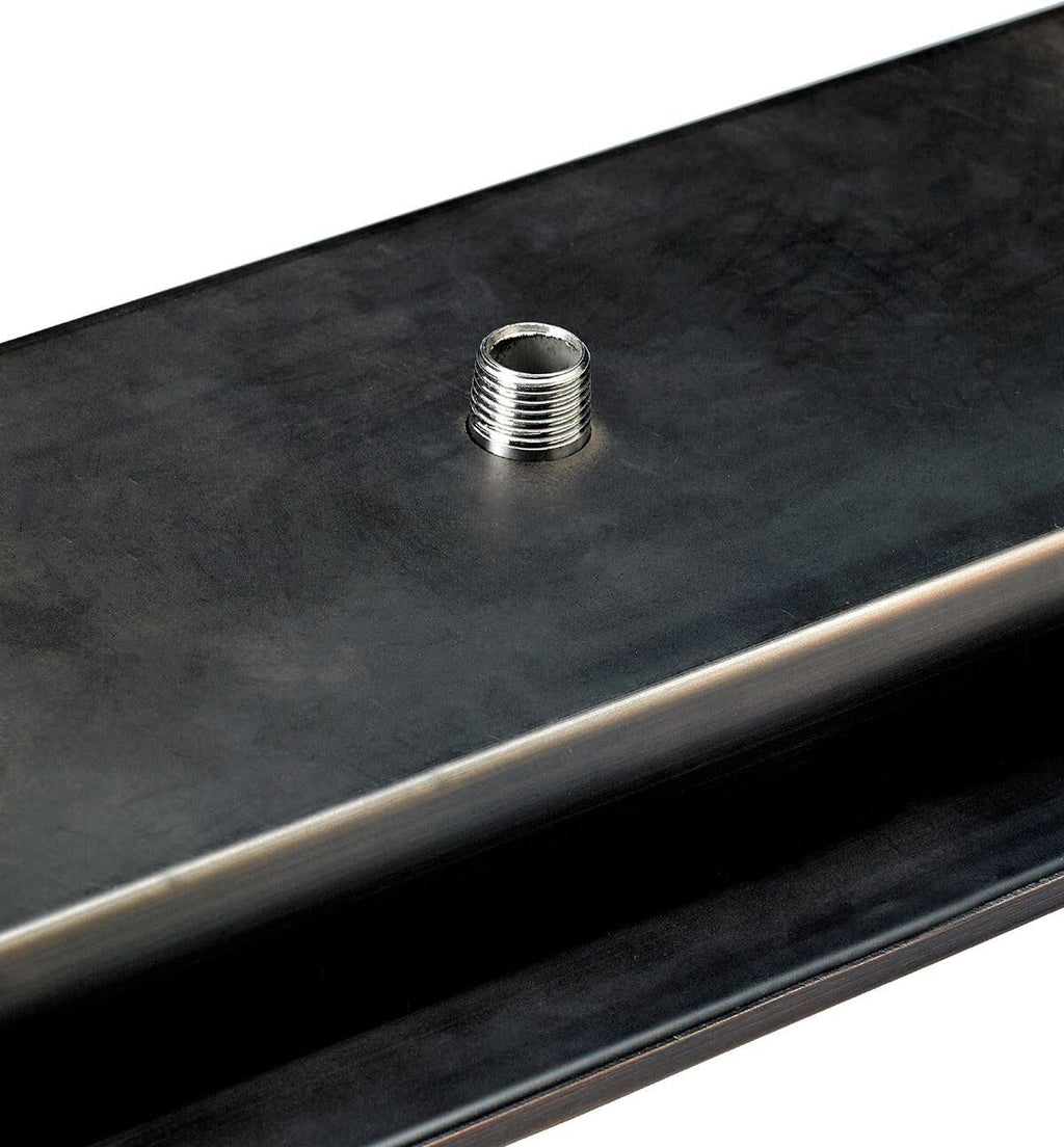 Oil Rubbed Bronze Trough Pan Natural Gas Fire Pit Kit T4185