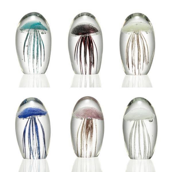 Set of 6 Glass Jellyfish R569