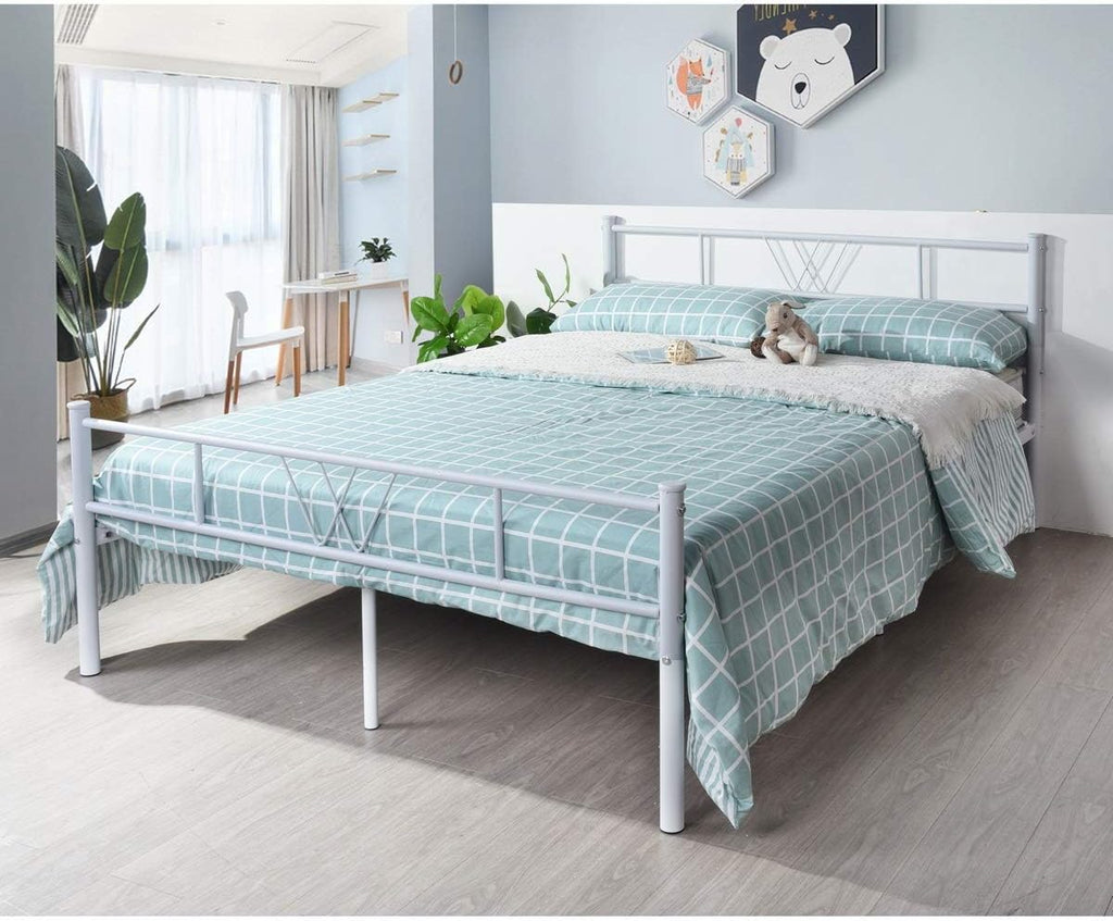 Black Metal Twin Size Bed Frame with Headboard and Footboard K9534