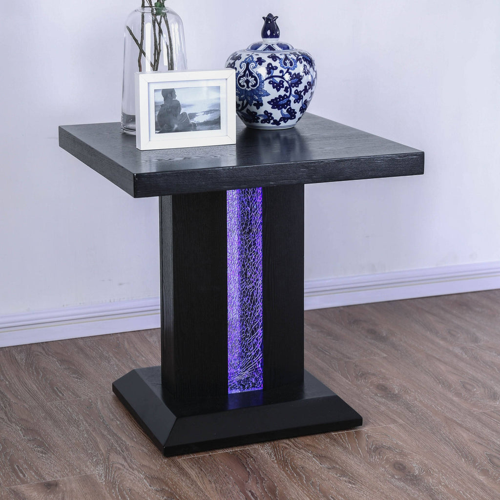 Black LED End Table E70363