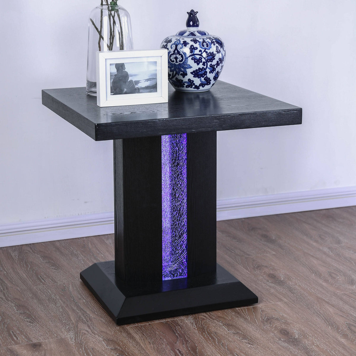 Black LED End Table E70363