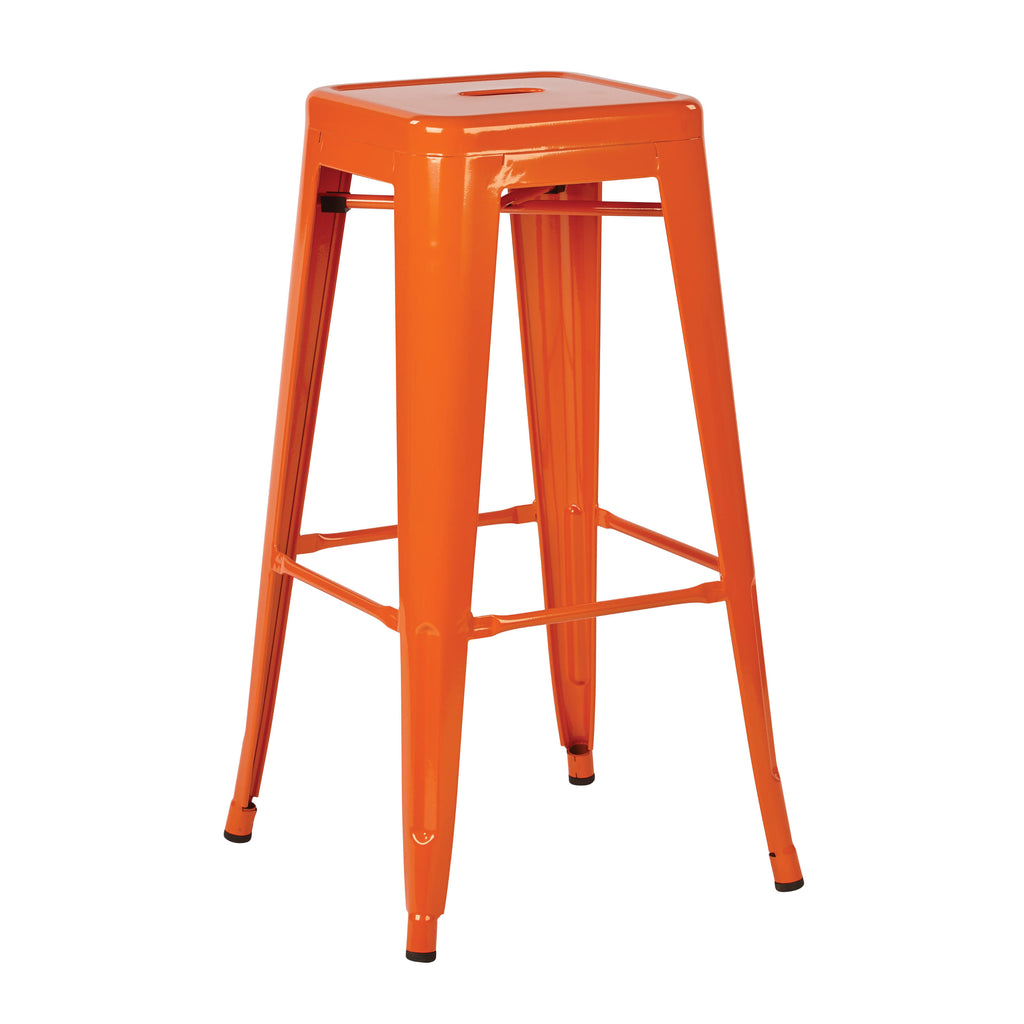 Green Steel Backless Barstool (4-Pack) E700