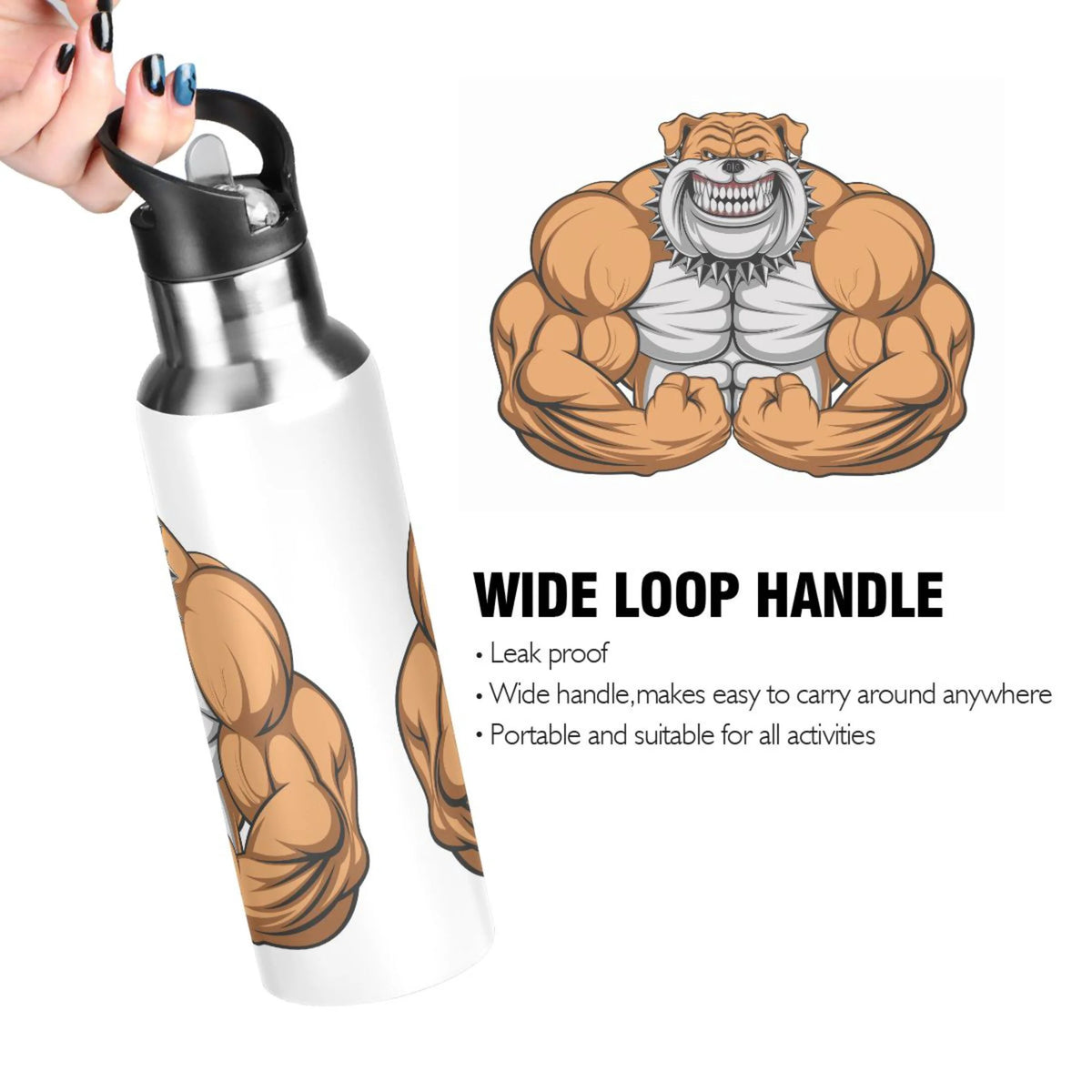 Stainless Steel Insulated Water Bottle with Straw Lid A30239