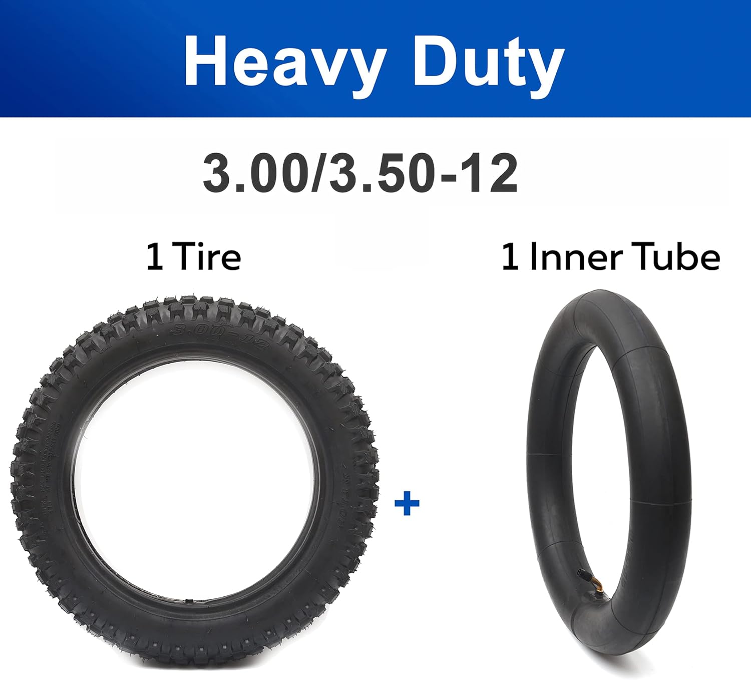 3.00-12 Knobby Motocross Dirt Bike Tire and Tube Set with TR87 Valve Stem D976