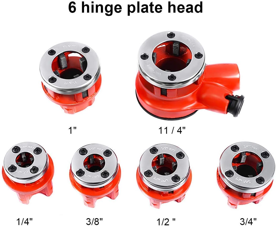 Ratchet Pipe Wrench Threading Tool Set with 6 Dies, Pack of 2 E7445