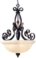 Copper Bronze Chandelier with Aged Gold Leaves Z3413