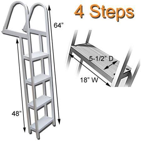 Heavy Duty Aluminum 4 Step Removable Boarding Ladder U30082