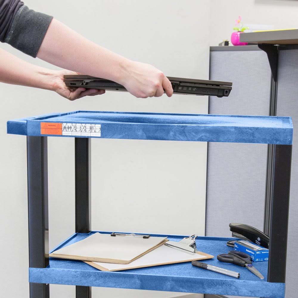 Blue 3 Shelf Utility Cart Y589