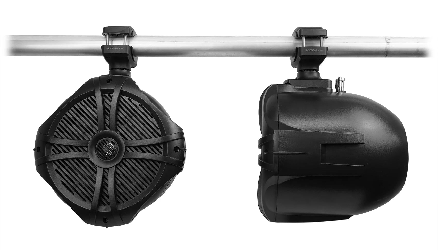 8" Black 600w Marine Wakeboard Tower Speakers with Amplifier Kit N4626