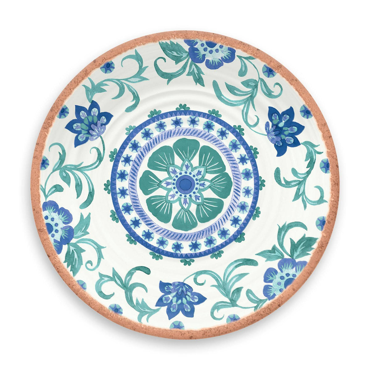 Turquoise Floral Salad Plate, Set of 6 G3623