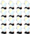 16 Pack 4 Inch Ultra Thin LED Recessed Ceiling Lights, 3000K Warm White, Dimmable 10W, 650 LM, Smooth Trim Damp Rated U268577