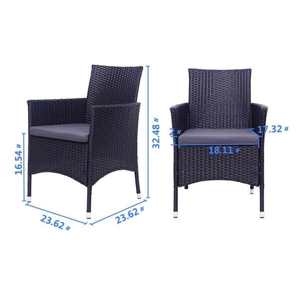 Black Rattan Single Backrest Chairs Outdoor Patio Furniture B921788