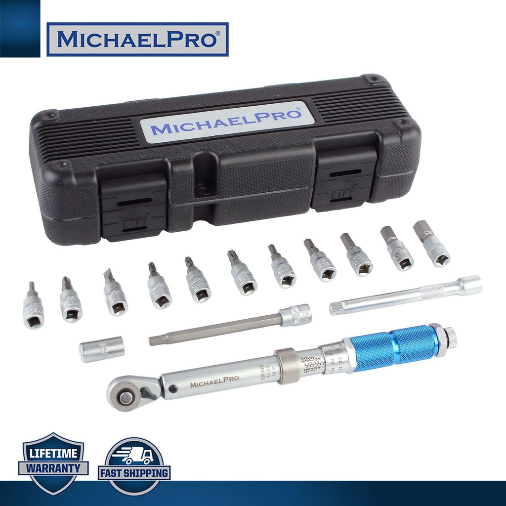 1/4-inch Drive Click Torque Wrench Set with Bits and Extension Bars Y50555