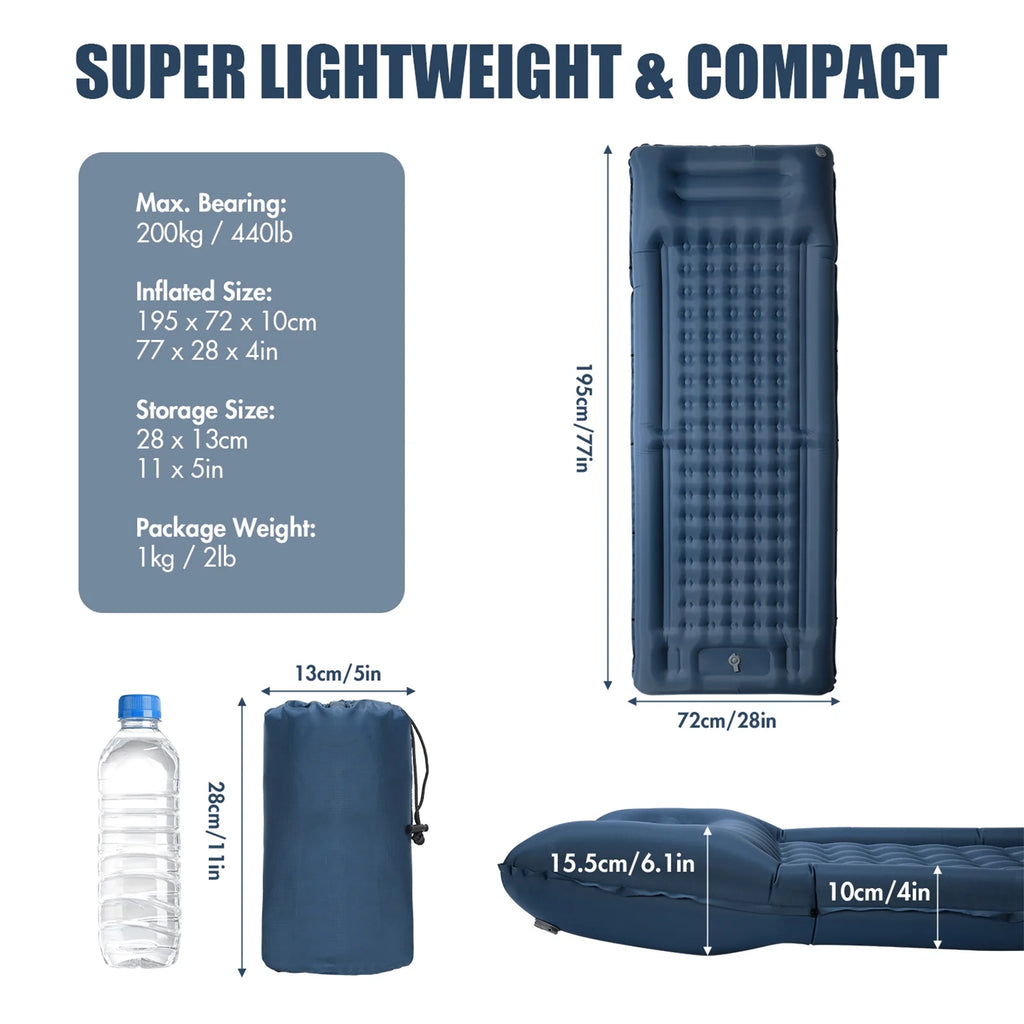 Inflatable Sleeping Pad 4 Inch Thick Air Mattress B312