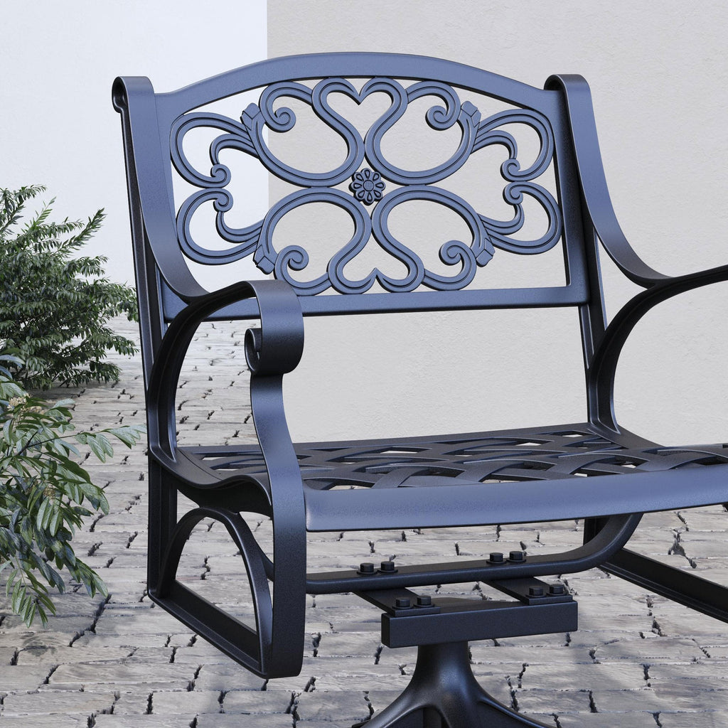 Black Aluminum Outdoor Swivel Rocking Chair U47510