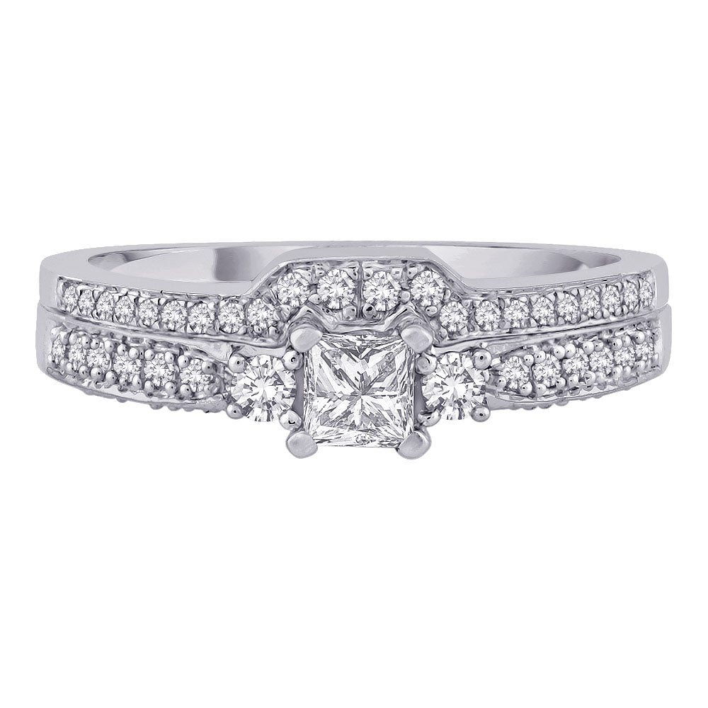 14K White Gold Diamond Bridal Engagement Set L778423