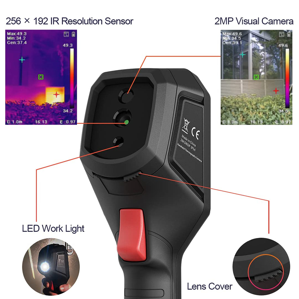 256 x 192 IR Resolution Thermal Imaging Camera with 2MP Visual Camera C877900
