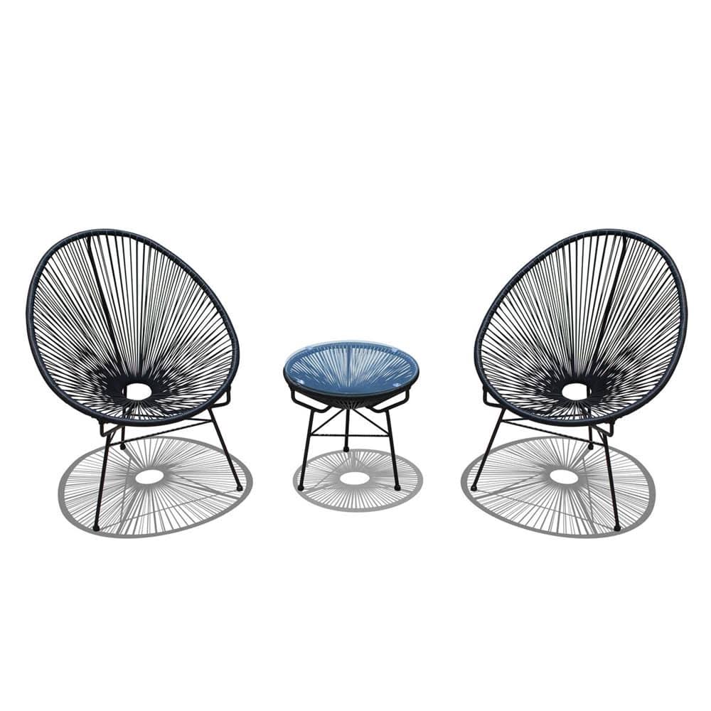 Jet Black 3-Piece Chat Set D315462