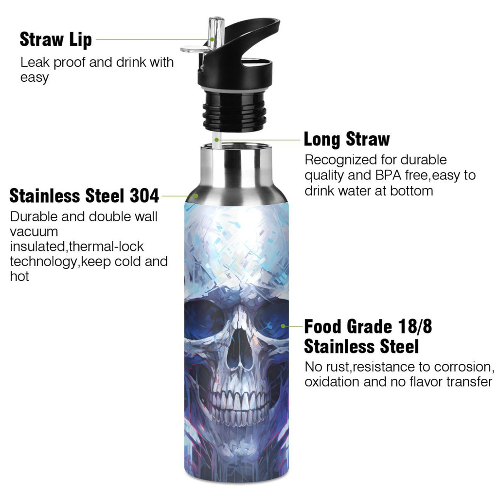 20 oz Insulated Stainless Steel Water Bottle with Straw Lid A973968