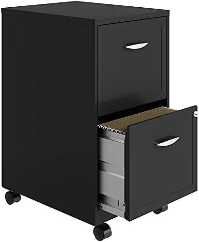 18 2 Drawer Mobile Vertical Metal File Cabinet Metallic Charcoal Z772128