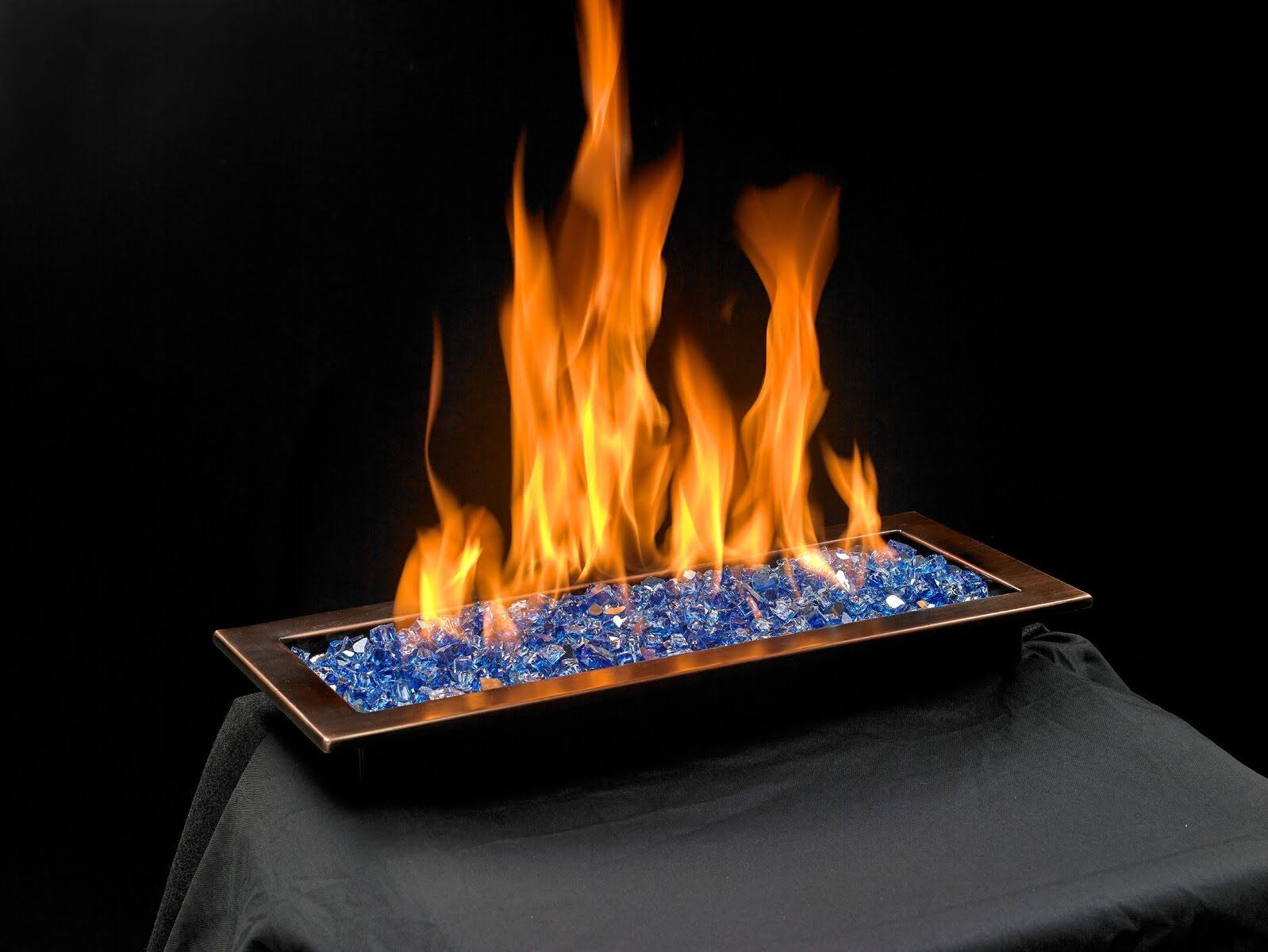Oil Rubbed Bronze Trough Pan Natural Gas Fire Pit Kit T4185