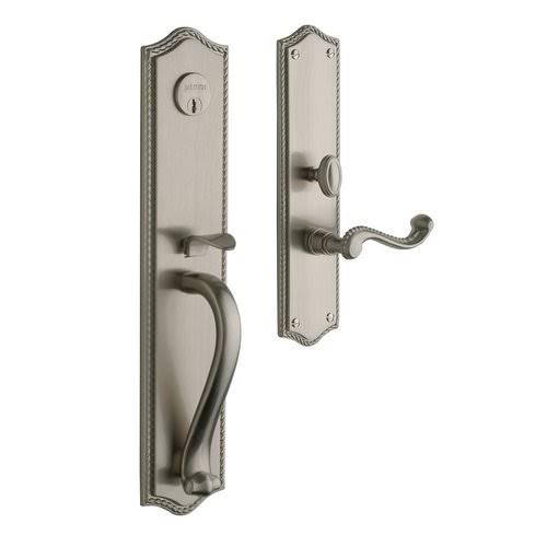 Satin Brass Single Cylinder Mortise Handleset Trim Set L3922