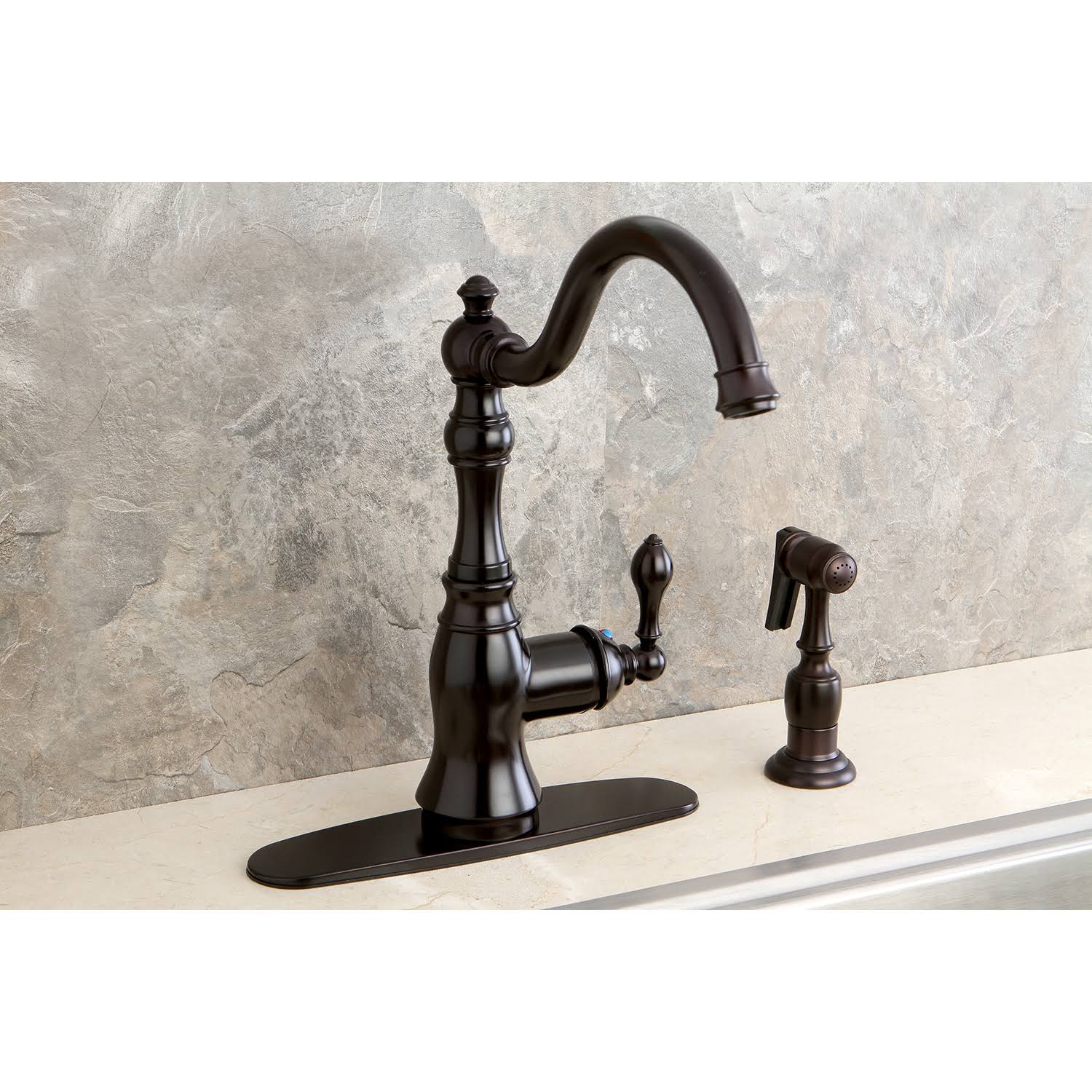 Oil-Rubbed Bronze Single-Handle Swiveling Kitchen Faucet I24628