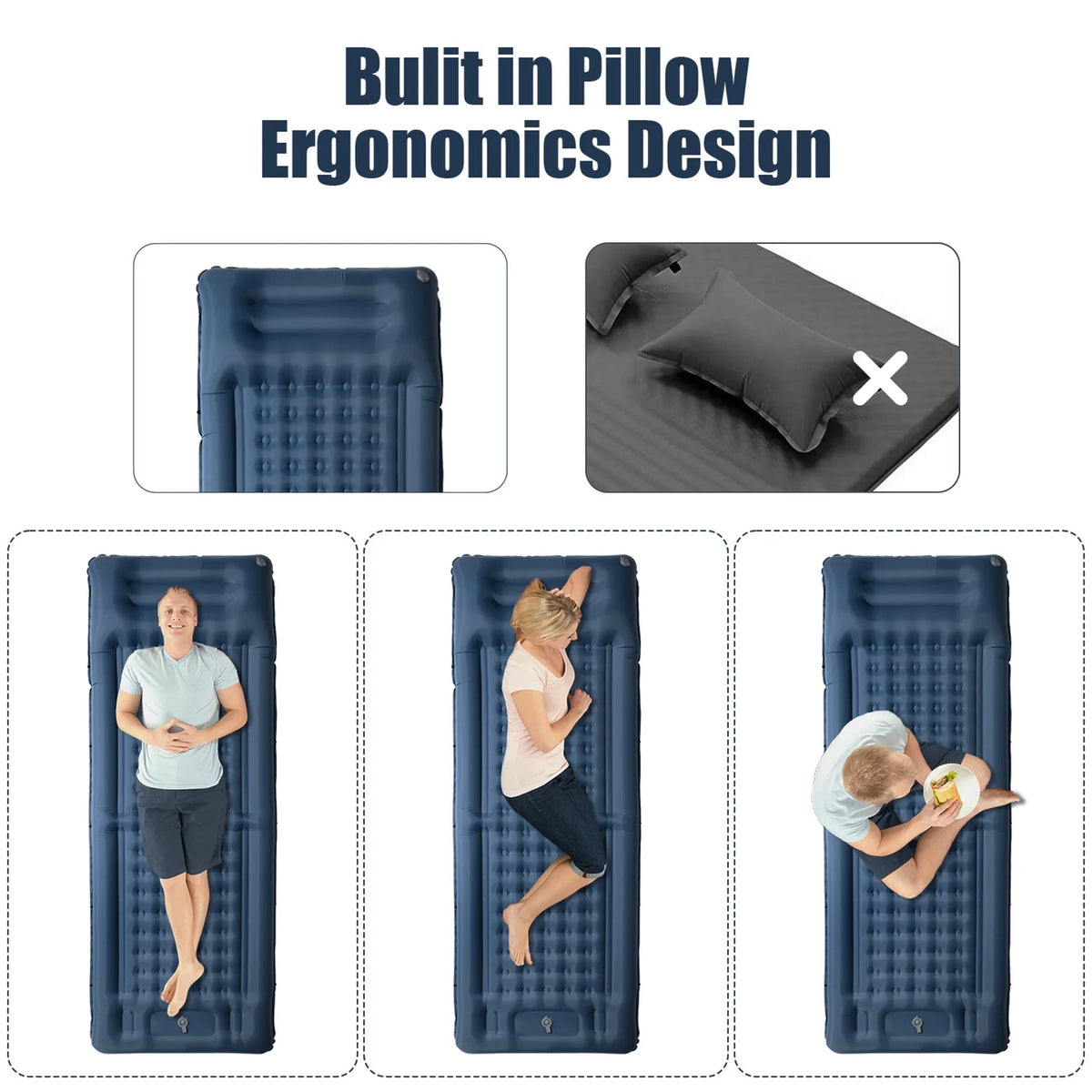 Inflatable Sleeping Pad 4 Inch Thick Air Mattress B312