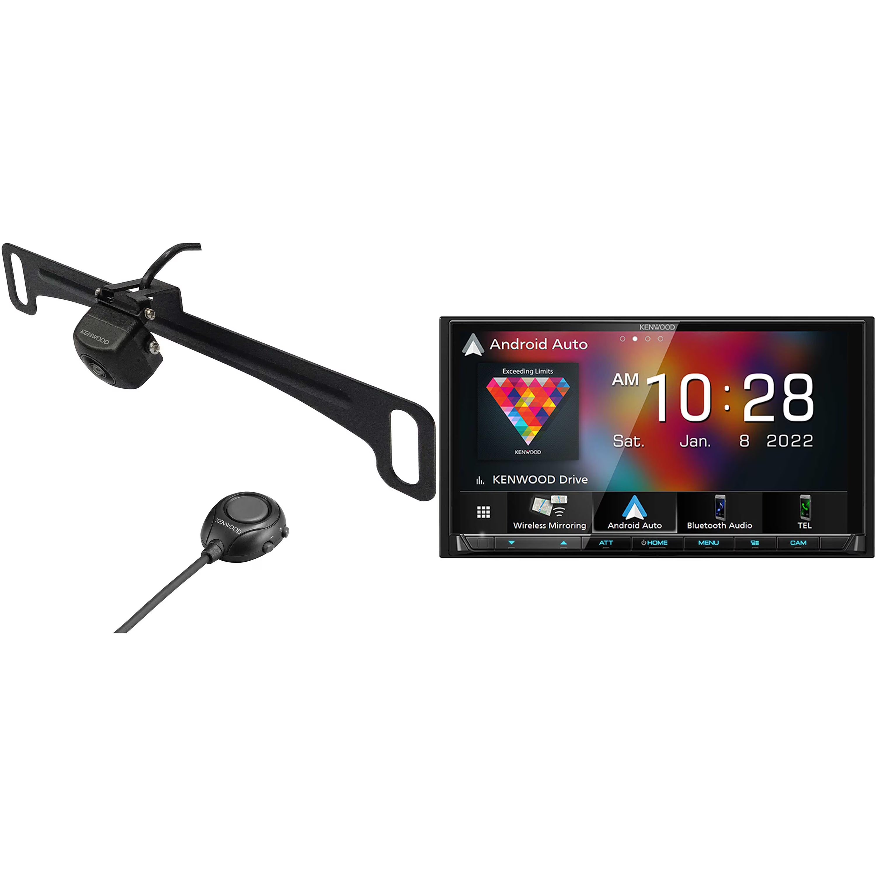 MultiMedia Receiver with Rear View Camera with License Plate Mounting T1385