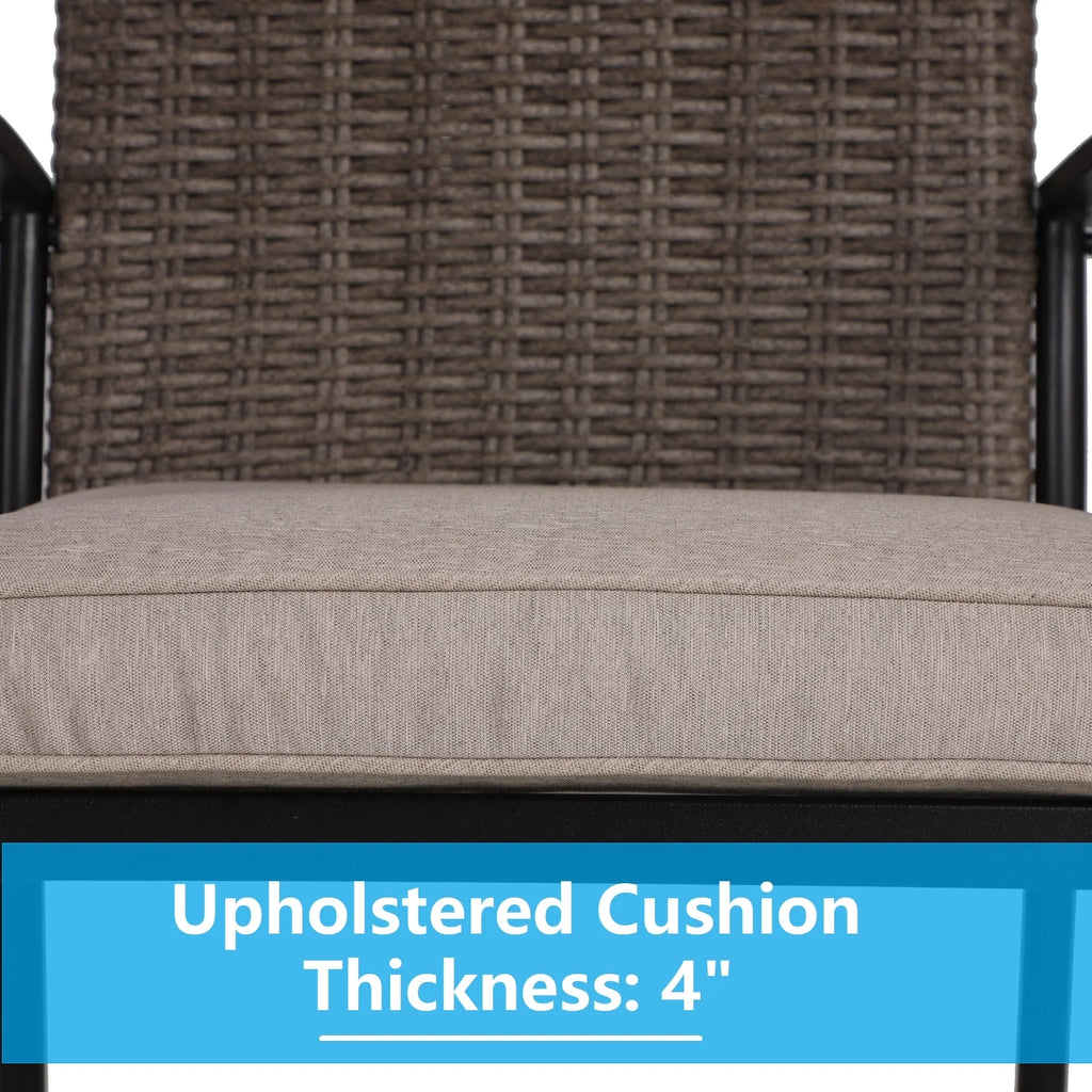 3 Pcs Patio Wicker Bistro Set Bar Table Stool I482