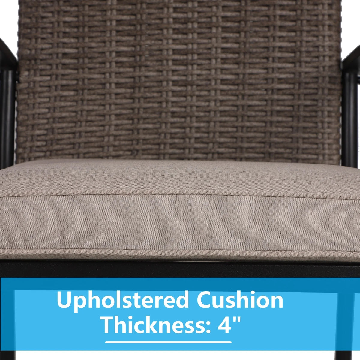 3 Pcs Patio Wicker Bistro Set Bar Table Stool I482