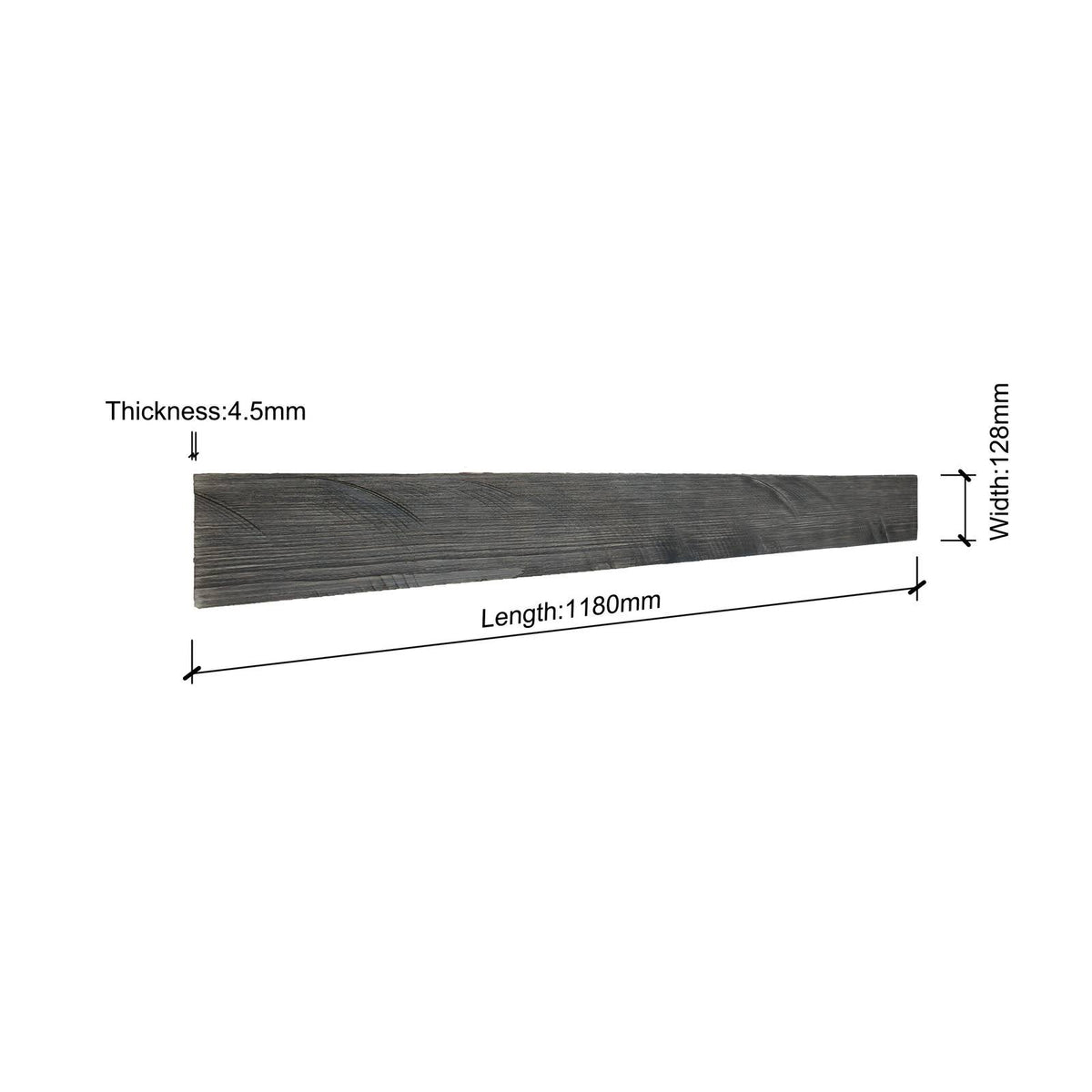 Self-Adhesive Distressed Real Wood Plank Dark Grey A343717