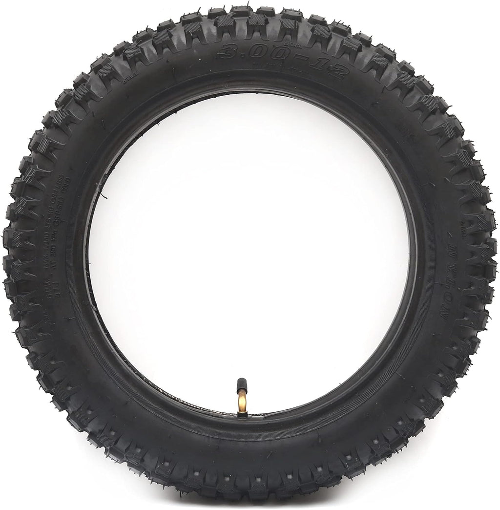 3.00-12 Knobby Motocross Dirt Bike Tire and Tube Set with TR87 Valve Stem D976
