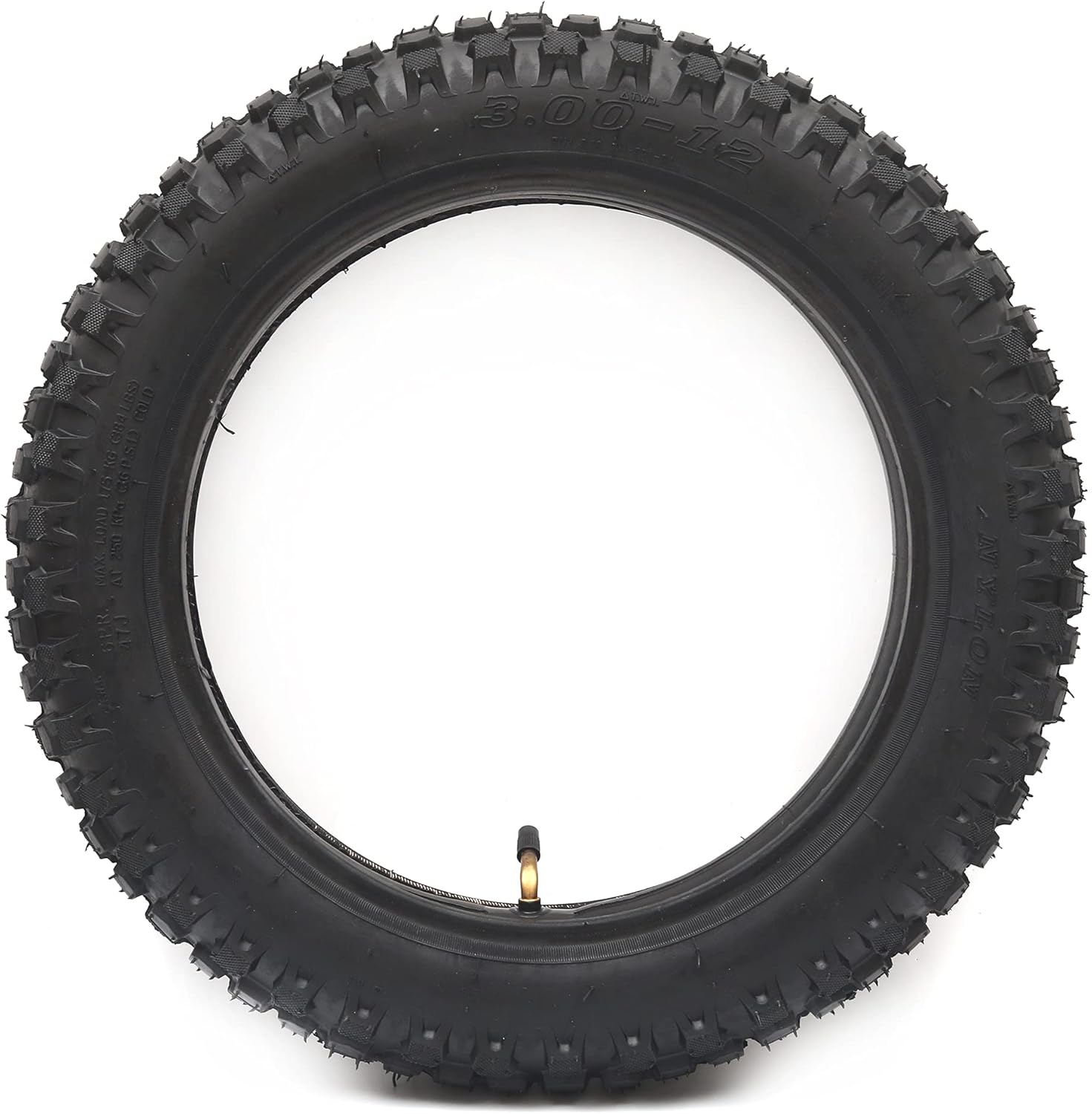 3.00-12 Knobby Motocross Dirt Bike Tire and Tube Set with TR87 Valve Stem D976