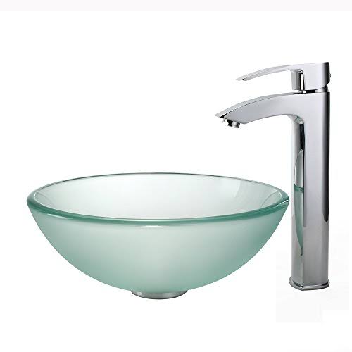 Frosted Glass Oil Rubbed Bronze Vessel Sink K3026