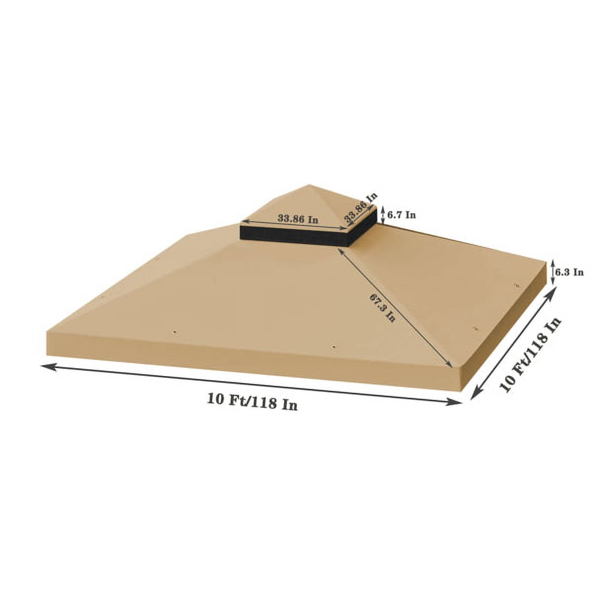 10 x 10 Ft Double Tiered Gazebo Replacement Top Cover U61087