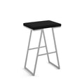 Black/Silver Gray PVC and Metal Counter Stool T793696