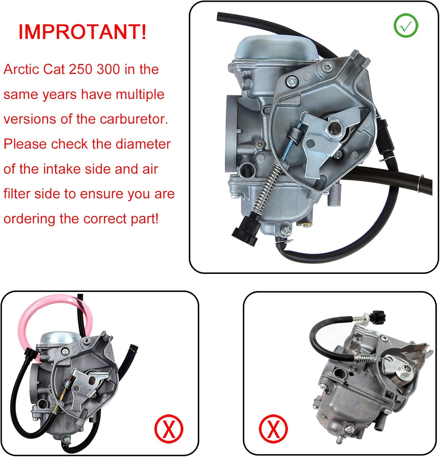 Carburetor Pack of 2 for Arctic Cat 250 300 2x4 4x4 X56905